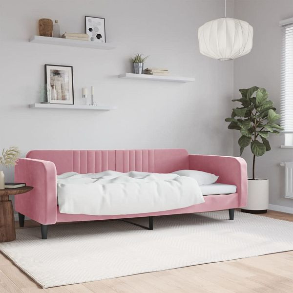 vidaXL Tagesbett Rosa 100x200 cm Samt, 354096, 8720845953911