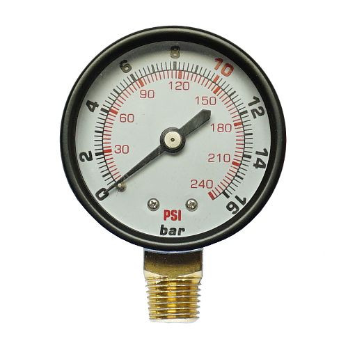 AEROTEC Manometer 16 bar 50 mm - 1/4 Zoll AG unten, 9052195-PS