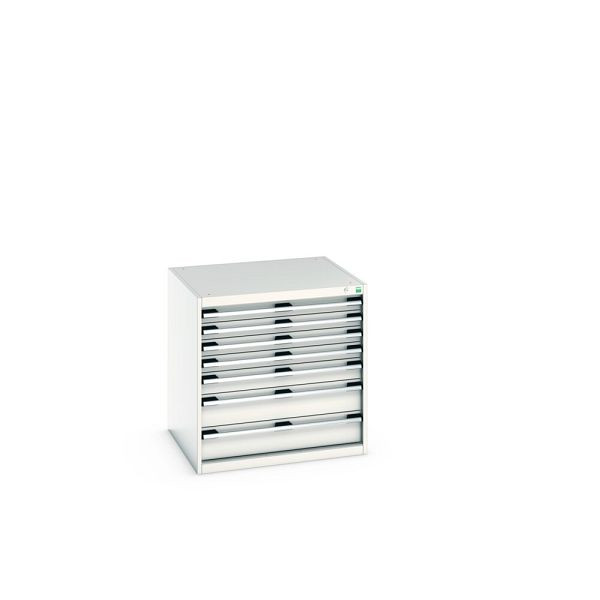 bott cubio Schubladenschrank bestückt, mit 7 Schubladen, BxTxH: 800x750x800mm, RAL 7035/7035, Lichtgrau, 40028100.16V