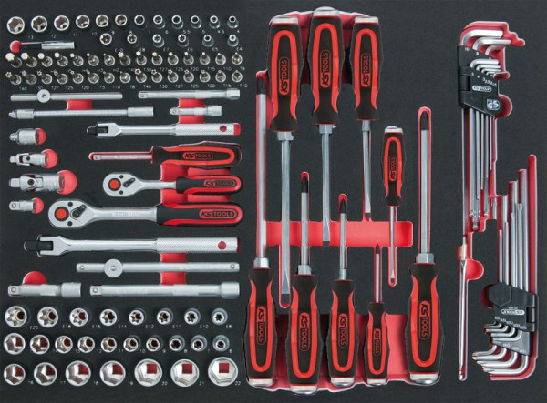 KS Tools 1/4"+3/8“ SCS Steckschlüssel-Satz, 118-teilig in 1/1 Systemeinlage, 711.0118