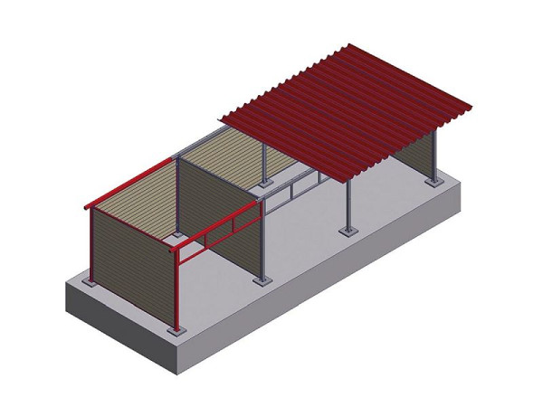 Growi Anbausatz für Weidehütte, Breite 3500 mm, Tiefe 3500 mm, 10019920