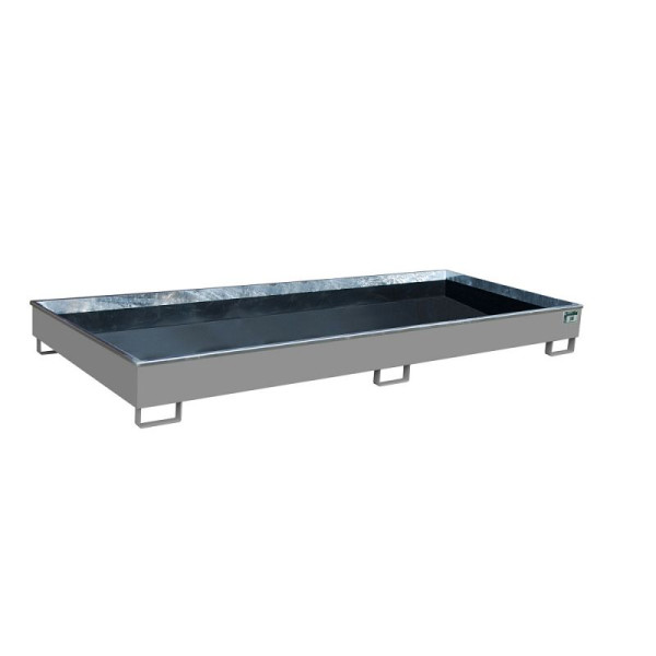 STEIN HGS Regalwanne mit PE-Einsatz RW PE, 570 Liter, RAL 7005 mausgrau, Gesamthöhe 270 mm, lackiert, ohne Gitterrost, 79216.0047