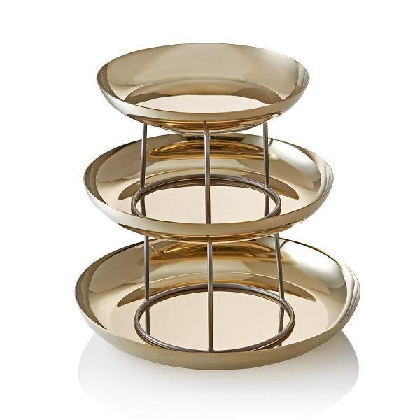 WAS Gourmet Tower Gold STEEL & STYLE, 3-stufig, Höhe 32 cm, Chromnickelstahl, 2051203