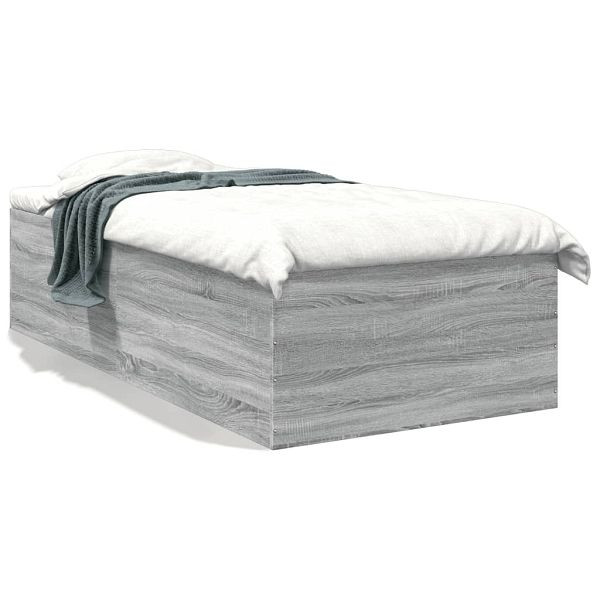 vidaXL Bettgestell Grau Sonoma 90x190 cm Holzwerkstoff, 3280977