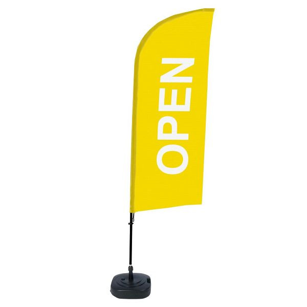 Showdown Displays Beachflag Alu Wind Komplett-Set Geöffnet Gelb Englisch ECO, BFAW310-WT21-I61ECO