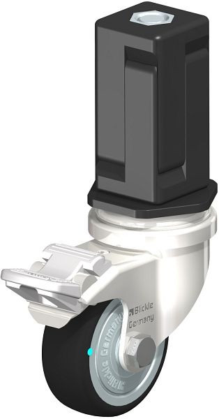 Blickle LRXA-PATH 50KD-FI-FK-EXV05 Edelstahl-Apparate-Lenkrolle mit Expander & Feststeller, Thermoplastisches Polyurethan, Grau, 853336