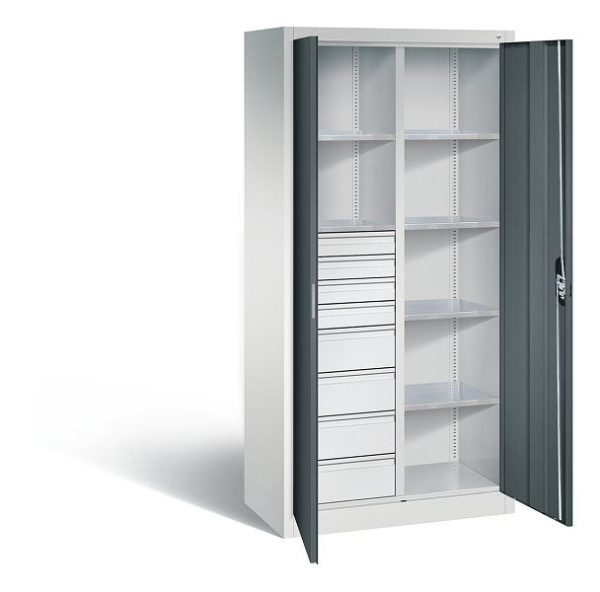 C+P Werkzeugschrank Acurado, H1950xB930xT500mm, Farbe: Lichtgrau / Anthrazitgrau, Muldengriff, 8921-305 S10179