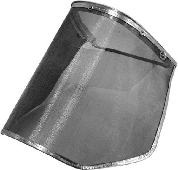AschuA Hitzeschleier aus Drahtgewebe 500 x 250 mm mit gebördelter Randeinfassung und ovalen Ösen für Helmhalterungen, BFKHI002-1