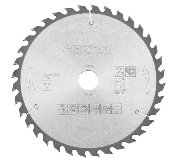 HiKOKI TCT Kreissägeblatt Holz 230x30xZ36 Wechselzahn, 752452