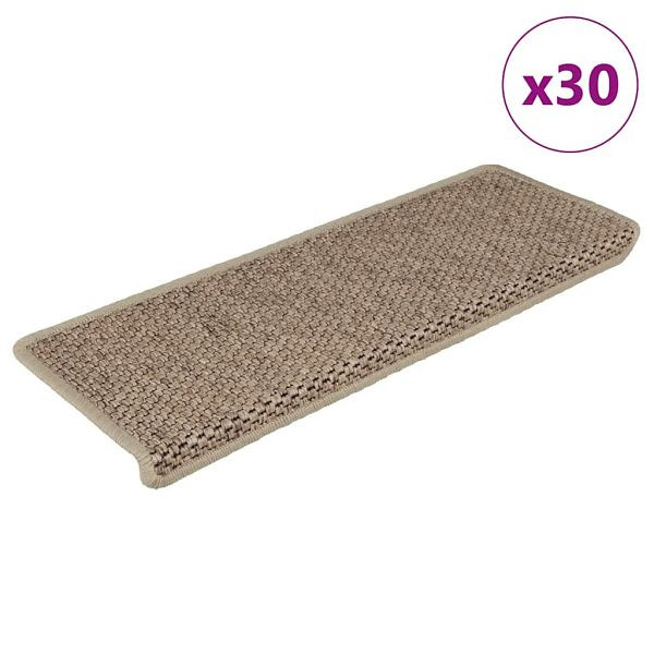 vidaXL Stufenmatten Selbstklebend Sisal-Optik 30Stk. 65x21x4cm Sand, 3365891