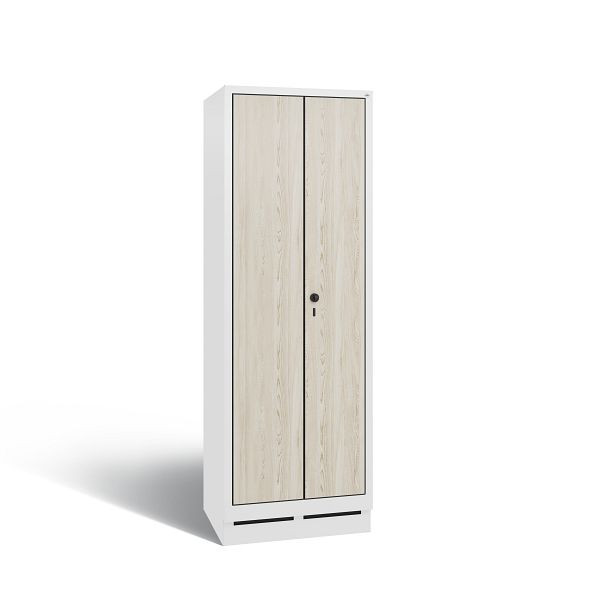 C+P Spind Evolo, 2 Abteile, H1800xB610xT500 mm, Weiß/HPL Esche, 48022-20B S10066