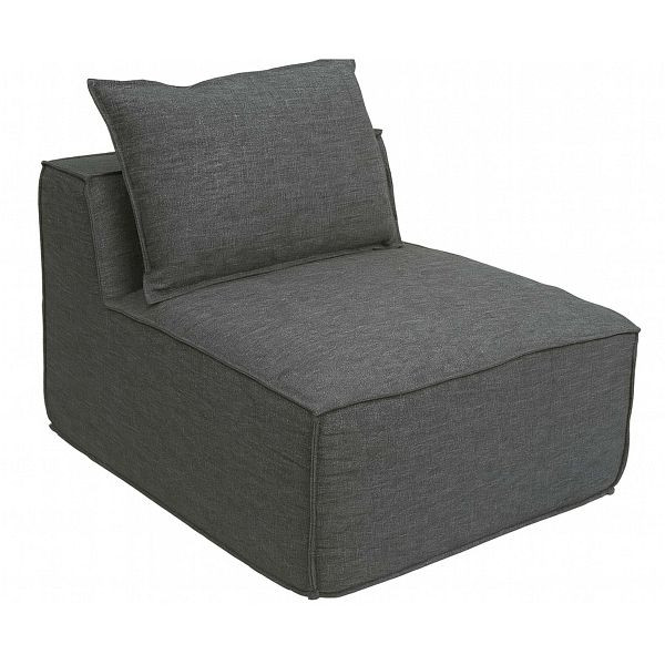 Mendler Sessel/Zubehör für Sofa HWC-O54, Loungesessel Polstersessel Mittelteil, Stoff/Textil (300g/m²) 63x75x97cm, dunkelgrau, 153398