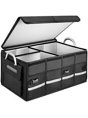 monzana Kofferraumtasche Schwarz 60x35x30cm isoliert, 108795