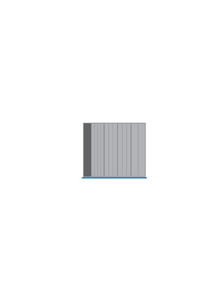 bott cubio Sortiment mit 16 Kompaktmulden 36 Steckwände, 1 Rinne mit 3 Steckwänden BxTxH: 800 x 650 x 28 mm, Kunststoff RAL 7011, 43020025