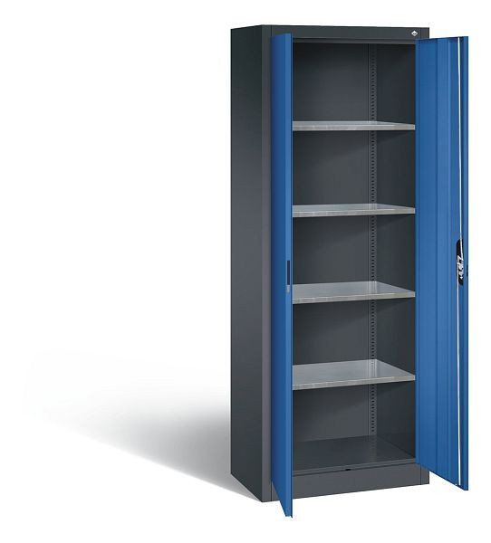 C+P Werkzeugschrank Acurado, H1950xB700xT400mm, Farbe: Schwarzgrau / Enzianblau, Muldengriff, 8910-00 S10314