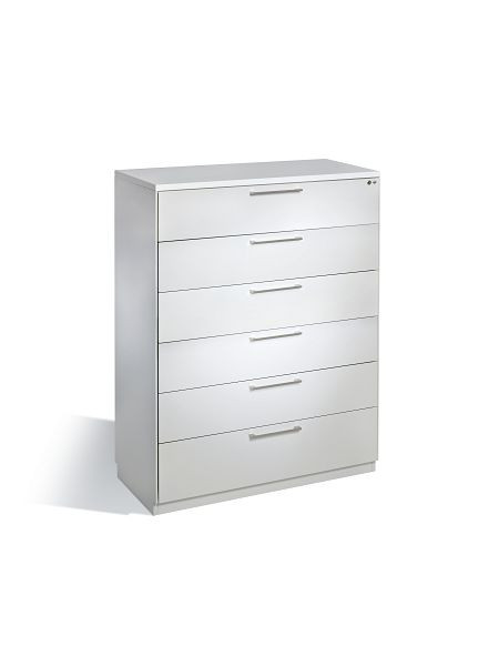 C+P Karteischrank Asisto, H1010xB800xT600mm, Farbe: Lichtgrau, Bügelgriff, 146243-624 S10005