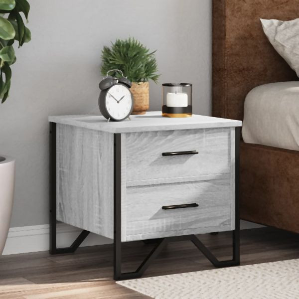 vidaXL Nachttisch Grau Sonoma 40x41x40 cm Holzwerkstoff, 848510