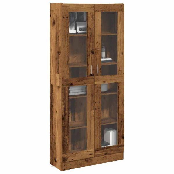 vidaXL Highboard Altholz-Optik 82,5x30,5x185 cm Holzwerkstoff, 3318720