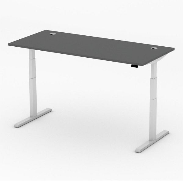 Deskin Höhenverstellbarer Schreibtisch PRO MULTI MODUL, Dekor anthrazit, B 1600 x T 800 x H 640-1250mm, 360278