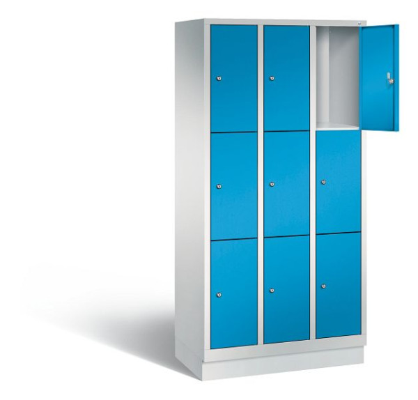 C+P Schließfachschrank Evolo, H1800xB900xT500mm, Farbe: Lichtgrau / Lichtblau, 48020-303 S10042