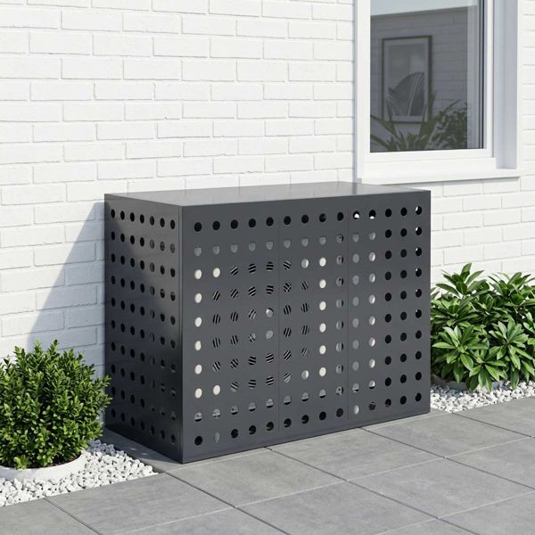 vidaXL Klimaanlagenabdeckung Anthrazit 110 x 50 x 80 cm Stahl, 8014138