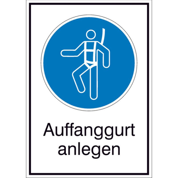 Stein HGS Kombischild mit Gebotszeichen, Auffanggurt anlegen, 51.a7332