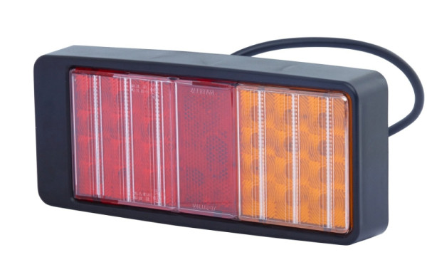 HELLA VALUEFIT Heckleuchte, Valuefit, LED, 12/24V, Anbau/geschraubt, Scheibenfarbe: rot/gelb, rechts/links, Kennzeichenlicht, 2VB 357 020-001