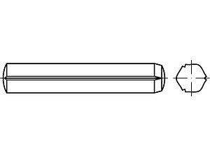 Zylinderkerbstifte mit Fase ISO 8740 Stahl 2,5 x 8 VE=S (250 Stück)