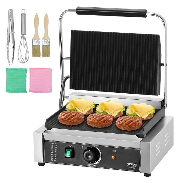 VEVOR Panini-Pressgrill Sandwichmaker Grillplatte 36x23cm Elektrisch Kommerziell, DYYBDBL3200WTEE0ZV2