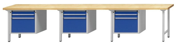 ANKE Werkbänke Kombiwerkbank, Modell 742 V, 4050 x 700 x 850 mm, RAL 7035/5010, UBP 50 mm, 411.674