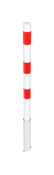 Schake Absperrpfosten Stahlrohr Ø 60 x 2,5 mm herausnehmbar ohne Verschluss, feuerverzinkt und weiß beschichtet, 460HB