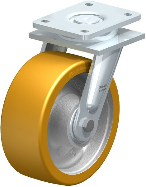 Blickle LO-GTH 202K Stahlgeschweißte Schwerlast-Lenkrolle, Blickle Extrathane®, Hellbraun, 607499