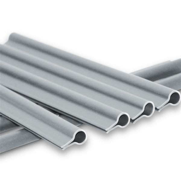 NOOR Premium Klemmschienen für Sichtschutzstreifen Farbe: hellgrau RAL 7040, VE: 15 Stück, 155KLEMMPRH