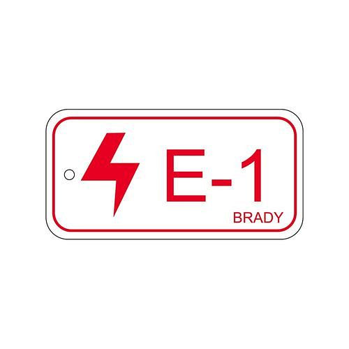 Brady Anhänger für Energiequellen, elektrischer Bereich, Beschriftung E-1, VE: 25 Stück, 311905