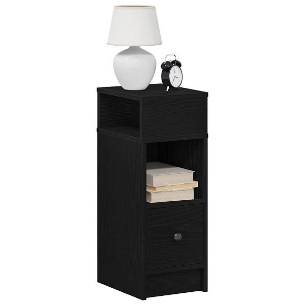vidaXL Nachttische 2 Stk. mit Schublade Schwarz 25x31x66 cm, 858617
