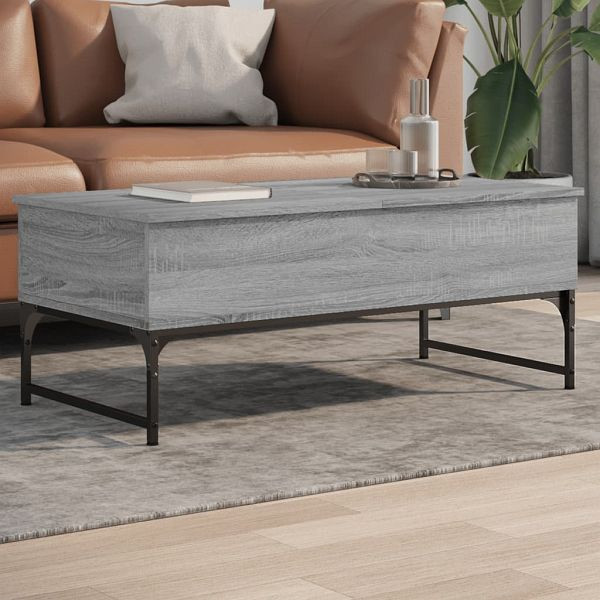 vidaXL Couchtisch Grau Sonoma 100x50x40 cm Holzwerkstoff und Metall, 845379