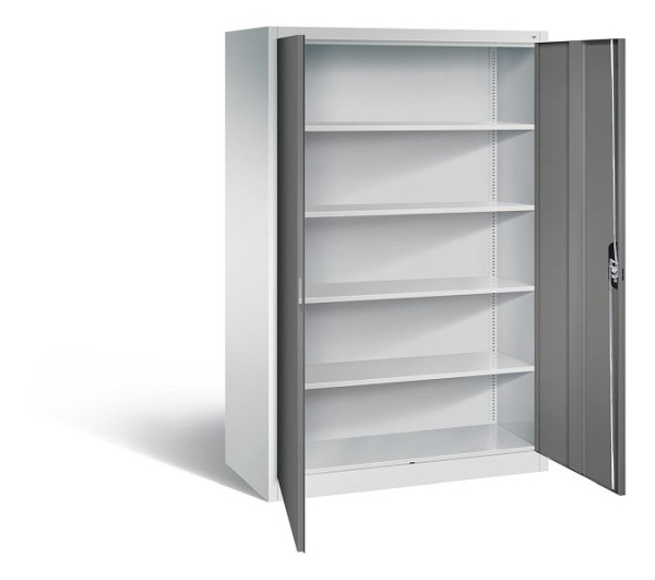 C+P Büroschrank Acurado, H1950xB1200xT600mm, Farbe: Lichtgrau / Vulkangrau, Muldengriff, 5 OH, 9490-000 S10589