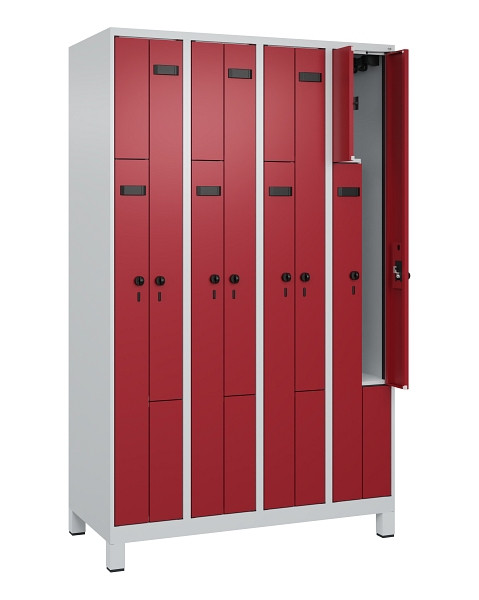 C+P Z-Spind Evolo PLUS, Füße, 8 Fächer, 1950x1200x500mm, 7035/3003, Drehriegel, 049013-408 S10009