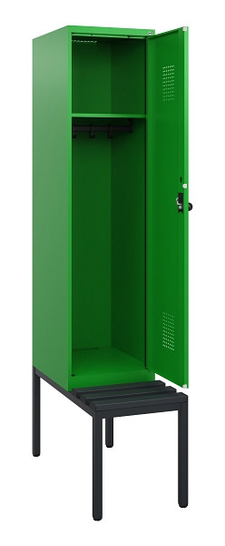 C+P Spind Evolo PLUS, 1 Abteil, 1950x400x815mm, 6037/6037, Drehriegel, Sitzfläche Kunststoff, Sitzbank, 0490505-12 S10080