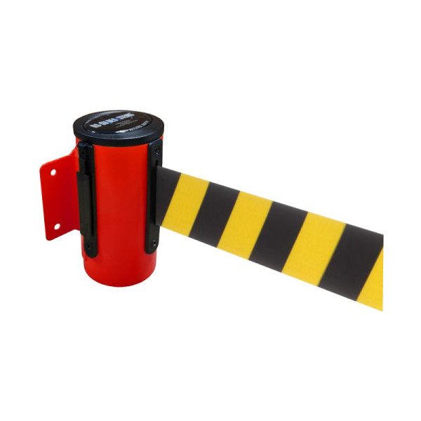 Stein HGS Wandgurtkassette -P-Line Utility-, rot, schwarz/gelb diagonal (schraffiert), mit Gurtendstück (Standard), 12846d-1702