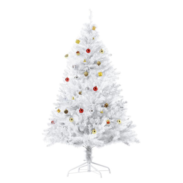 HOMCOM Weihnachtsbaum künstlicher Christbaum Tannenbaum Baum 150cm mit Ständer inkl. Dekor, 02-0351