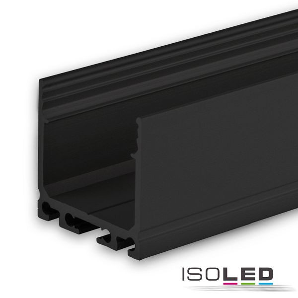 ISOLED LED Aufbauprofil SURF24 Aluminium schwarz eloxiert RAL 9005, 200cm, 113193