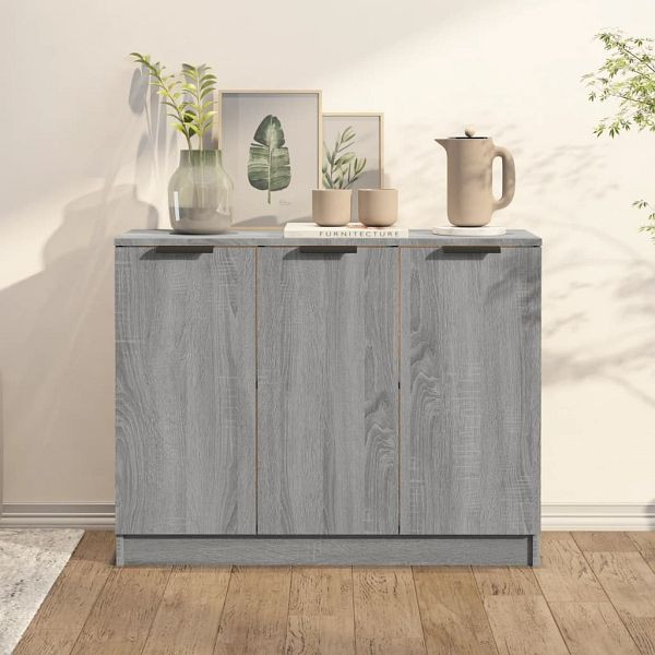 vidaXL Sideboard Grau Sonoma 90,5x30x70 cm Holzwerkstoff, 817025