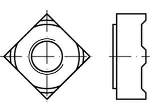 Vierkant-Anschweißmuttern DIN 928 Stahl M 4 VE=S (1000 Stück)