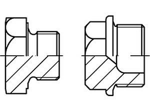 Verschlußschrauben mit Bund DIN 7604 Stahl A M 14 x 1,5 VE=S (50 Stück)