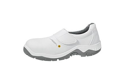 ABEBA ESD-Sicherheitsschuhe anatom Slipper weiß ESD, S2, Ristbereich verstellbar, mit Gummizug, Mikrofaser, 32130-39
