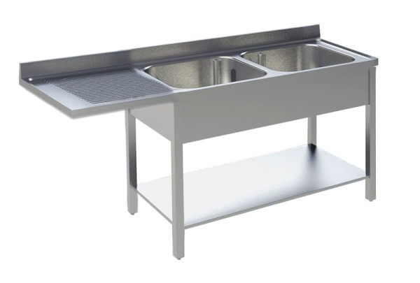 KBS Spülcenter für Spülmaschinen, 2 Becken rechts, 160x70x90cm, 92012103