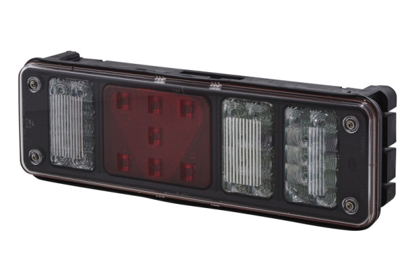 HELLA Heckleuchte, LED, 24V, Anbau/geschraubt, Lichtscheibenfarbe: glasklar, DIN Bajonett 7 pol./Superseal 2 pol., Male, rechts, 2VP 340 966-421