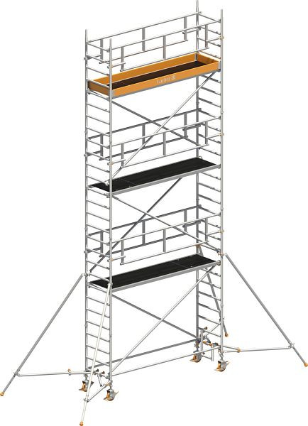 Layher Gerüst Uni Standard P2 SAFETY PLUS mit Doppelgeländer und Gerüststützen, Max. Plattformhöhe: 6,20 m, 1421126