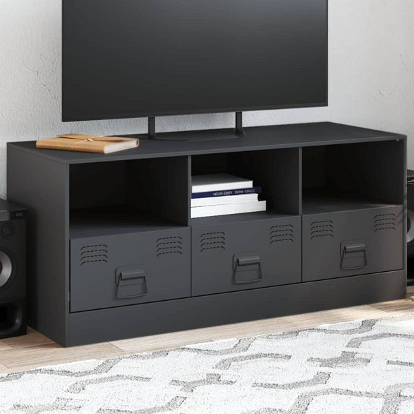vidaXL TV-Schrank Anthrazit 99x39x44 cm Stahl, Material: Kaltgewalzter Stahl, 841735